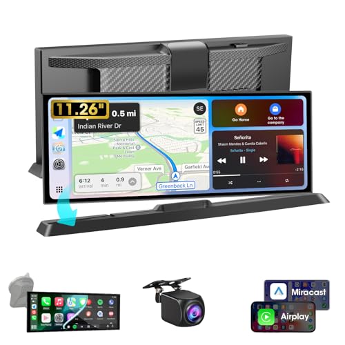 2025 Jelkuz 11.26''Apple Carplay Screen for Car Wireless Car Play & Android Auto car Audio Receivers with Backup Camera/Bluetooth/GPS Navigation/Voice Control/OEM Style Bracket