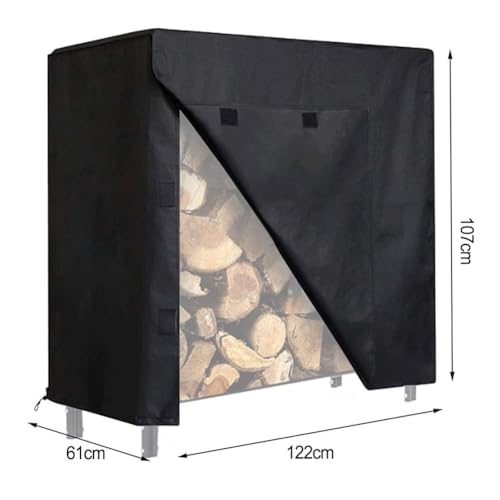 Grand abri bûches bois de chauffage KiraKira 420D Oxford haut de gamme noir imperméable