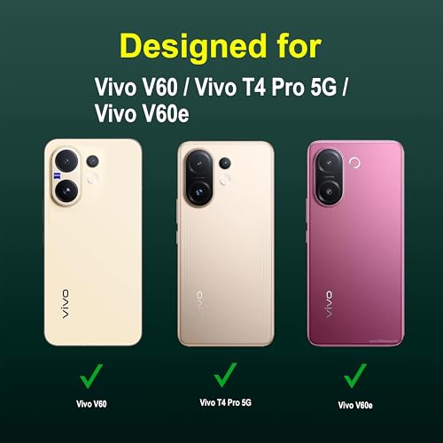 Image of Zapcase Back Case Cover for Vivo V60 | Compatible for Vivo V60 Back Cover | Liquid Silicon Magic Case with Camera Protection | Dark Green