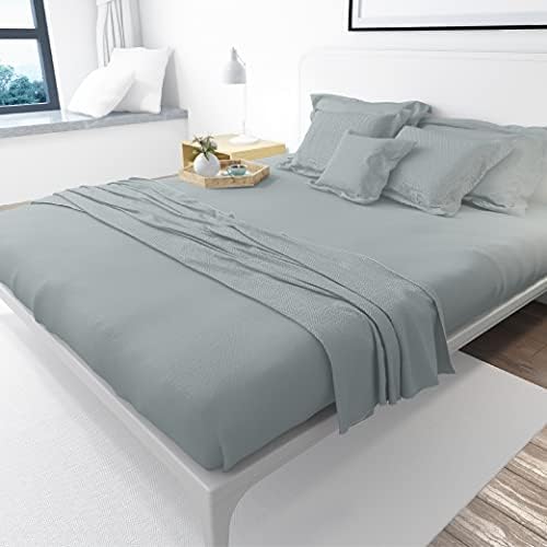 Fabriza 100% Egyptian Cotton High Thread Count White Double Fitted Sheet 30 CM, Comfortable, Soft Breathable Fitted Bed Sheets Double, Anti-Allergy, Bed Bug Proof, Elastically Fit Your Mattress