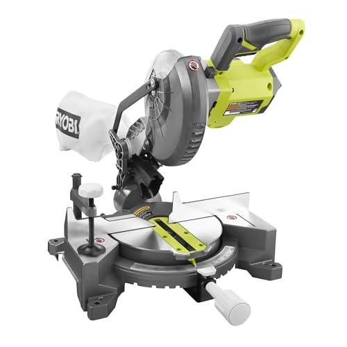 Ryobi EMS190DC 18V ONE+ 190mm Sierra ingletadora (solo cuerpo), verde