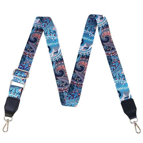 Image of Purse Strap, Adjustable Embroidery Flower 2 Inch Wide Purse Straps Replacement Crossbody for Women