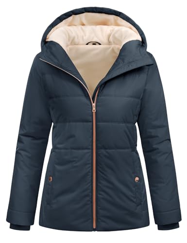 RITOSTA Chaqueta Mujer Invierno Corto Abrigo Acolchado Cálido Abrigos Gruesa Plumifero con Cremallera Chaquetas Polar Elegante Parka Prueba de Viento Softshell Jacket para Uso Diario y al Aire Libre