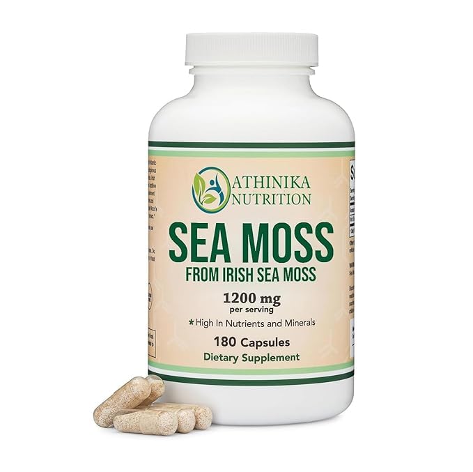 Irish Sea Moss Capsules, More Potent Than Sea Moss Gel Extract (180 Count, 1,200mg per Serving) (from Wildcrafted and Raw Chondrus Crispus) Nutrient Rich Superfood High in Minerals-image-22