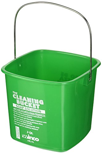 Image of Winco 3 qt Green Plastic Cleaning Bucket