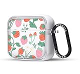 Picture of MOSNOVO for Airpods 3rd Case, Protective Clear Case with Shockproof Dual Layer Hard Luxe Metal Ring Designed for AirPods 3rd Generation - Strawberry Garden