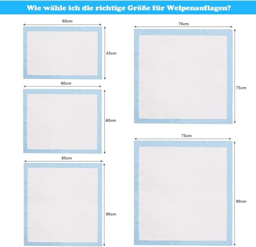 FANTASK Welpenunterlagen Puppy-Pads, 100 Stück, Trainingsunterlagen Hunde, Trainingspads Welpen, Auslaufsicheres 5-lagiges Design, Hygieneunterlagen Einwegpads PIPI-Pads, 60 x 90cm