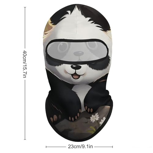 Máscara facial de balaclava con dibujo de panda para hombre y mujer, protección solar, transpirable, cubre todo el cráneo para senderismo, ciclismo, running y conducción miniatura 2