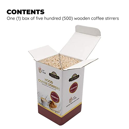 Fill 'N Brew Wood Coffee, Tea & Beverage Stirrers (5.5" Length, 500 Count): 1 Box / 500 Stir Sticks #TOP1