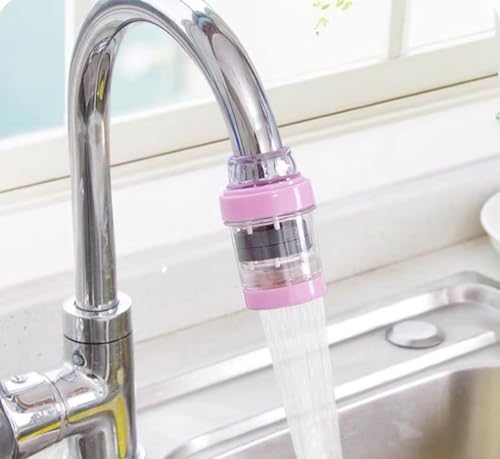 Image of EKRON Tap Faucet Water Purifier & Strainer | Medical Stone & Magnetization Water Softener Filter | Removes Dirt, Rust & Impurities Kitchen Sink Washbasin & Shower Tap Attachment (Random Color) CH-158
