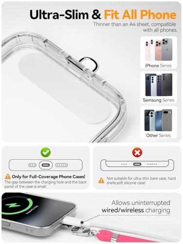 TNSNK 4-IN-1 Phone Lanyard, Adjustable Cell Phone Lanyard with 2 Tether Tabs, Men Women Wrist Strap for iPhone,Smartphone - image 5