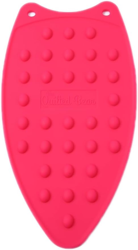 The Quilted Bear Iron Rest - Large Silicone Heat Resistant Iron Pad for General Crafts, Portable Ironing Stand for Travel and Quilting (Navy Blue)