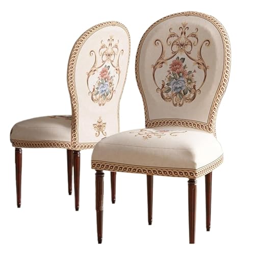 Lot de 2 à 6 housses de chaise de salle à manger à dossier rond modernes incurvées pour chaises d'appoint ovales, parfaites pour décoration de cuisine et...