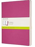 Moleskine Cahier Journal, Soft Cover, XL (7.5' x 9.5') Plain/Blank, Kinetic Pink, 120 Pages (Set of...