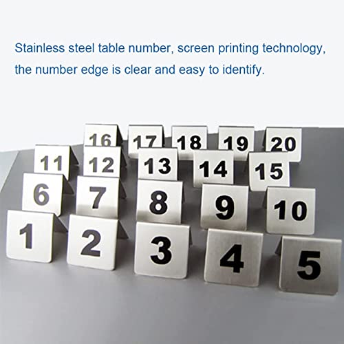 Numéros de table 1-25 acier inoxydable pour repère de table de restaurant - 7