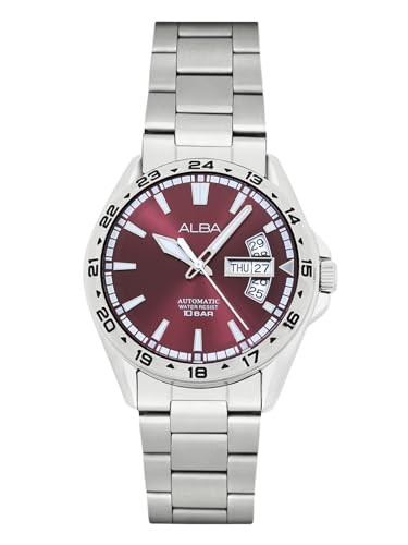 Alba Stainless Steel Men Analog Wristwatch Al4477X1, Maroon Dial, Silver Band (B0CD81FZN2) Amazon Price History, Amazon Price Tracker