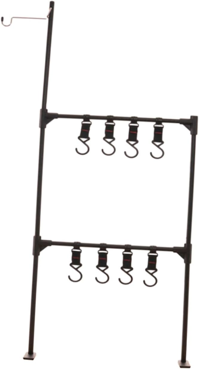 Sosoport 1set Aluminum Alloy Camping Light Rack Hanging Storage Lightweight Outdoor Multi-Purpose Organizer for BBQ and Picnics and Portable Two Design