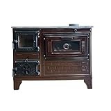 Estufa de hierro fundido con horno | Chimenea de hierro fundido | Hornillo de cocción estufa estufa estufa de calentamiento | pequeño horno de cabina | Chimenea con revestimiento de ladrillo