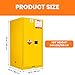Flammable Storage Cabinet, 60 Gal, Cold-Rolled Steel Flammable Liquid Storage Cabinet, 34x34x65 in Explosion Proof with 2 Adjustable Shelves 2 Manual Doors for Industrial Use, Yellow