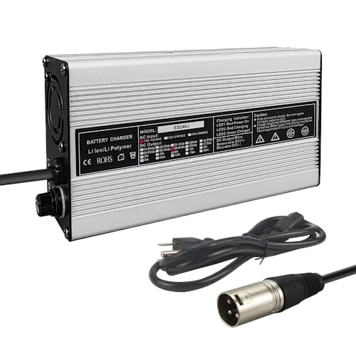 Abakoo 58.8V 4A Battery Charger for 51.8V 50V 52V Li-ion Battery 14S Lithium with 3-Pin XLR Connector