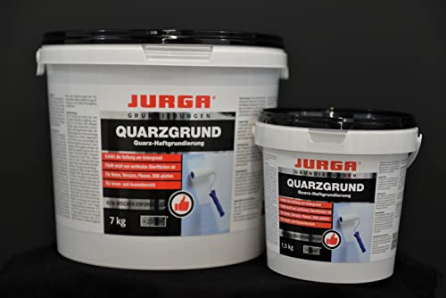 JURGA Quarzgrund Weiss 7 kg - ca.23m² Haftgrund Fliese auf Fliese mit Quarzsand - Quarzgrundierung auf Fliesen & Putz & Beton Fliesengrundierung