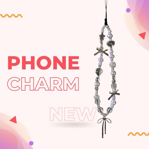 [EZ PEACH] ストラップ スマホ 手首 落下防止 携帯 ハンドストラップ 女の子 吊り下げペンダント装飾 落下防止 蝶結び カラフルビーズ スマホ小物 全機種対応 (A)