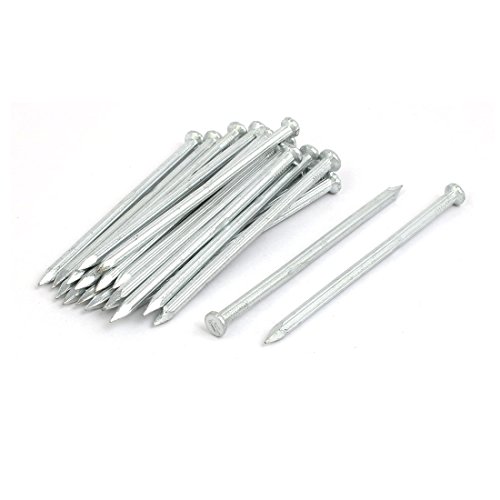 Aexit 4-inch Length Fastener Carbon Steel Point Tip Wall Cement Nail Silver Tone 20pcs Model:23as579qo76