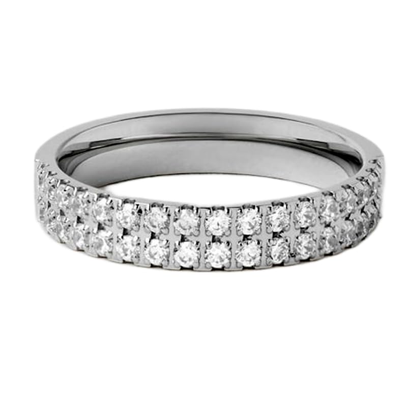 Bague d'éternité argent sertie de diamants CZ de qualité supérieure