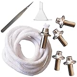 GXFCCYXT 5 Pieces 1/2-Inch Diameter Aluminum Wick Holders with Funnel and Tweezers for Candle Lamp and Small Oil Lamp Alcohol or DIY Oil Lamps Burner with 39-Inch Cotton Wicks