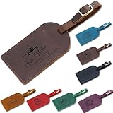 Etiqueta Para Equipaje Personalizada De Cuero Genuino, Etiquetas Vintage Para Maletas, Bolsa De Embarque De Cuero Para Equipaje, Tarjetero Con Nombre Y Dirección Para Accesorios De Viaje(Coffee)