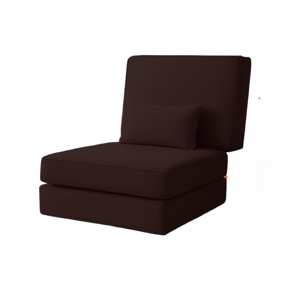 Puff Colchonete DobráVel - Sofá, Cama De Solteiro E Pufe Com Almofada Inclusa(Marrom)
