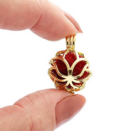 Colar Difusor para Aromaterapia Flor de Lis Dourado