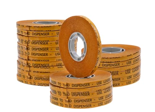 WOD General Purpose ATG Tape, 1/4 inch x 36 yds. (Set of 24 Rolls) Adhesive Transfer Tape Glider Refill Rolls Clear Adhesive on Gold Liner (Acid Free) RWATG20