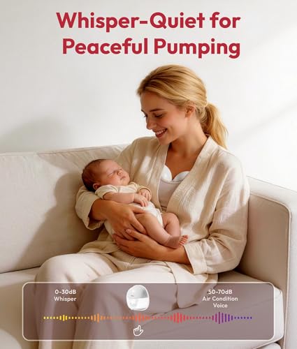 Image of NCVI Wearable Breast Pump for Moms, Hands Free Electric Breast Pump with 4 Modes & 9 Suction Levels, Ultra Quiet <42dB Portable Breastfeeding Pump, 150min Battery Life, Includes 19 /21 /24mm Flanges