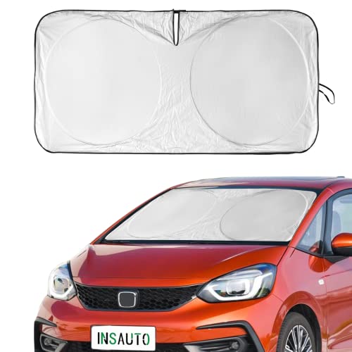 Custom Fit Windshield Sun Shade Compatible With Honda Fit 2015-2020 Front Window Sunshades Uv Ray Blocker 210T Reflective Polyester Sun Visor Cool Car Accessories Xxl(63" X39.4") #TOP5