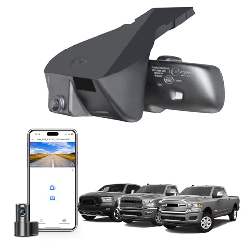 Mangoal Front 4K & Rear 1080P Dash Cam Custom Fit for Dodge RAM 1500/2500/3500 2019 2020 2021 2022 2023 2024 (Model D), Rebel Big Horn Laramie, UHD 2160P Video, OEM Look App & WiFi,128GB Card