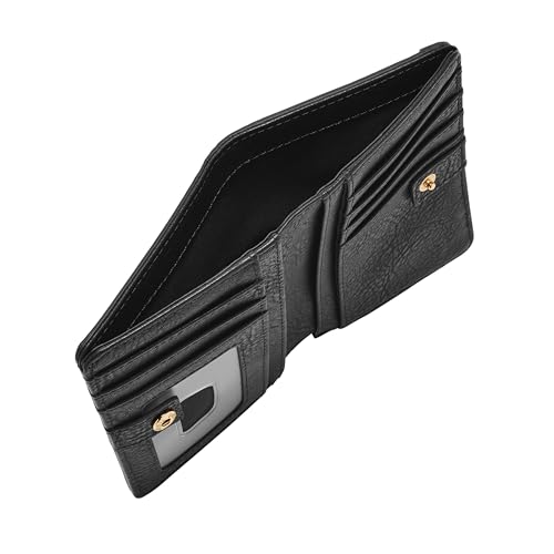 Image of Fossil Mens Leather Liza Black Card Case Wallet Sl7986G001