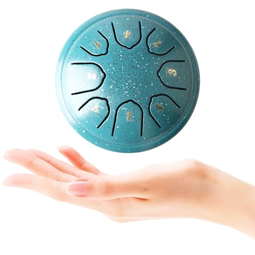 Rain Drum de 8 notas, 4.5 pulg, tambor de lengüeta de acero miniatura 2