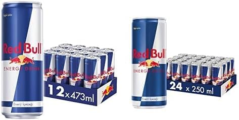 Red Bull Enerji İçeceği 473 ml (12'li Paket, 12 x 473 ml) ve Red Bull Enerji İçeceği, 250 ml (24'lü Paket, 24 x 250 ml) Original
