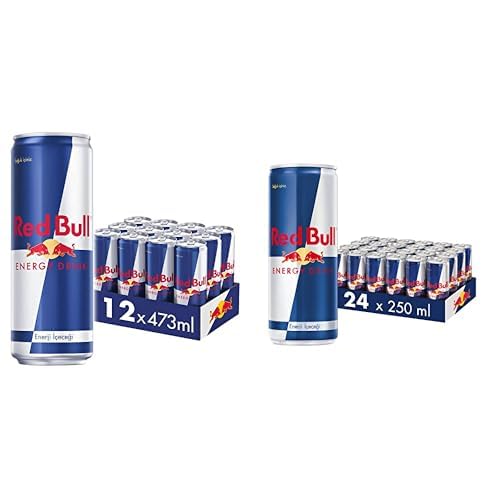 Red Bull Enerji İçeceği 473 ml (12'li Paket, 12 x 473 ml) ve Red Bull Enerji İçeceği, 250 ml (24'lü Paket, 24 x 250 ml) Original
