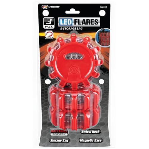 Paquete de 3 bengalas LED para carretera con bolsa miniatura 3