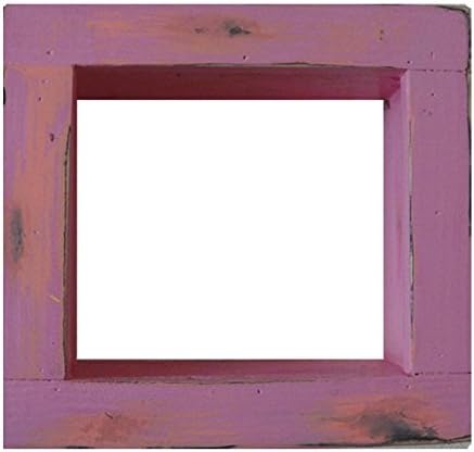 Square Wood/Wooden Shadow Box Display - 9" x 9" - Hot Pink - Decorative Reclaimed Distressed Vintage Appeal