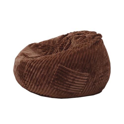 Bestenrose Cover without filler Bean Bag Cover Bean Bags Chair without Filling Stuffed Animal Storage Washable Soft Plush Sofa Cover (Coffee