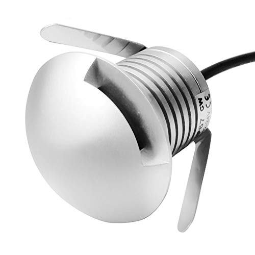 Image of CNBRIGHTER LED In-Ground Well Light,3W 12V-24V DC,IP67 Waterproof Aluminum,Directional Horizontally Outdoor Landscape Lighting,Side View Beam,Warm White-3000K (Q2-2 Way)