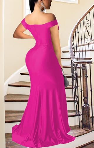 Image of Fooullaide Women Sexy Off Shoulder Elegant V Neck Wrap Formal Evening Gowns