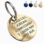 Personalised Dog Tags for Pets Engraved UK - Choose Size - Choose Colour - Pet ID Tag for Dogs & Cats - Stainless Steel Round Name Disc for Puppy Kitten Collar (Custom Double Sided)
