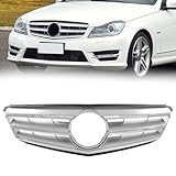 KARPAL CL Front Grille Compatible with 2008-2014 Mercedes Benz W204 C-Class C250 C300 C350 Silver