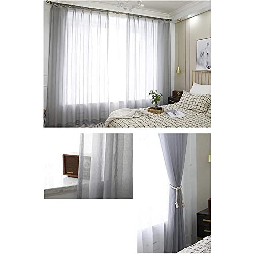 Panneaux de rideaux en voile gris de qualité supérieure 250cm - 3