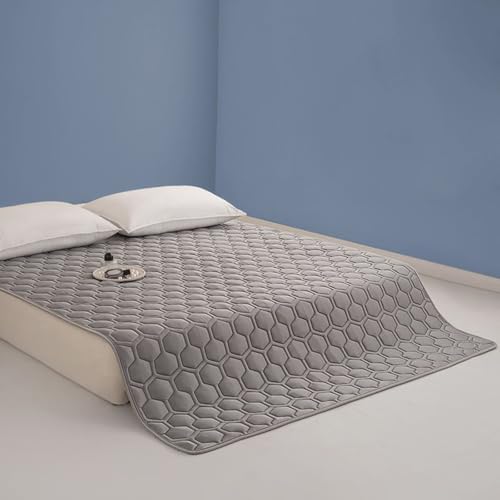 Protector De Colchón Acolchado, Suave, Transpirable, Lavable, Antideslizante, Protector Gris Ligero para Camas Twin/Full/Queen/King(Size:120×200cm / 47'×79')