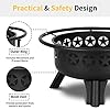 Hykolity 2 in 1 Fire Pit with Grill, Large 31″ Wood Burning Fire Pit with Swivel Cooking Grate Outdoor Backyard Bonfire Picnic BBQ